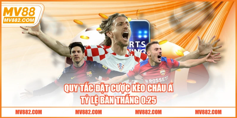 Quy tắc đặt cược kèo châu Á tỷ lệ bàn thắng 0.25